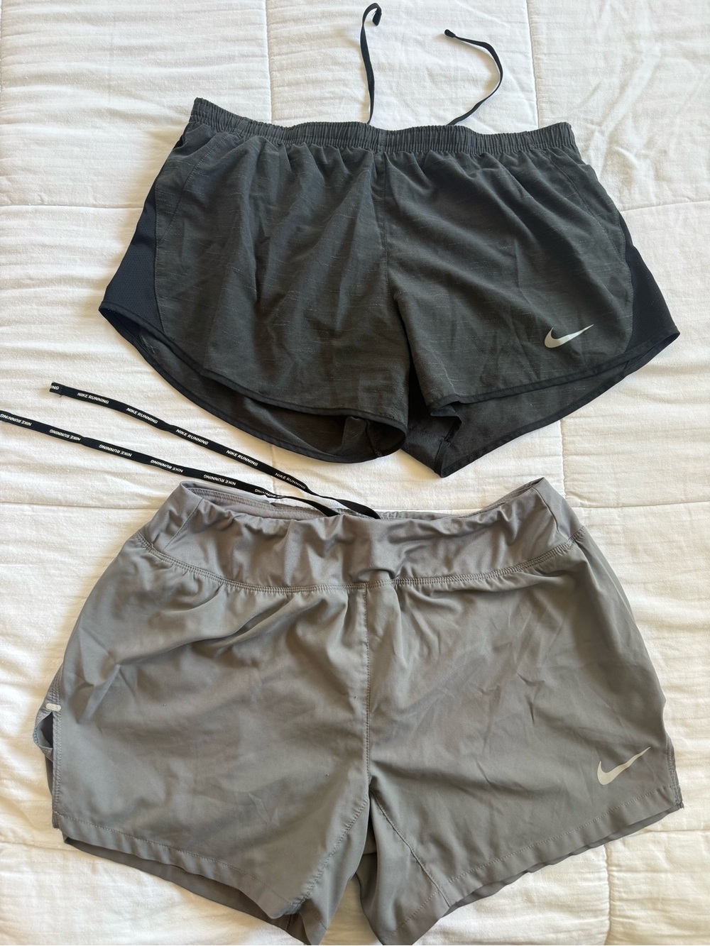 Nike Women's - Two Athletic Shorts - Charcoal & Light Gray